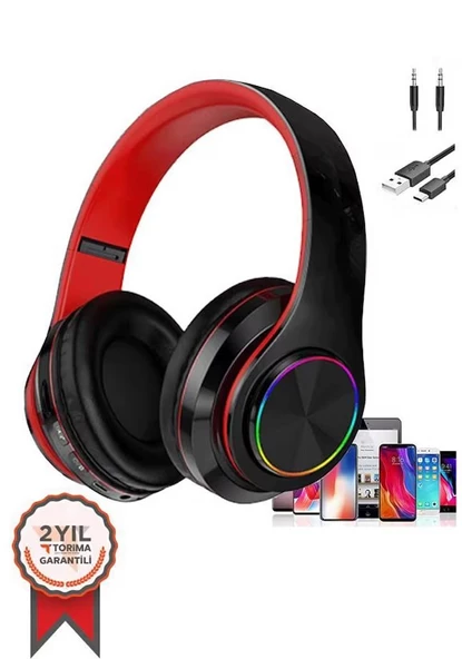 Torima B39 Bluetooth Kablosuz Stereo Kulaklık Kırmızı - Siyah