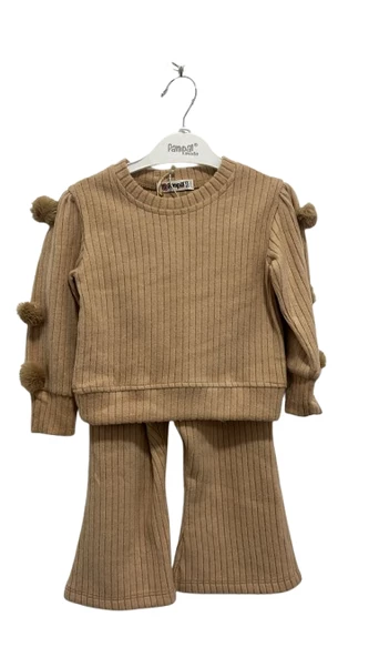 uğurböceğiçocuk Kolu Ponponlu Fitilli 2'li Kız Çocuk Takım 6195 - 5