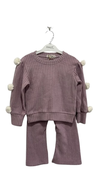 uğurböceğiçocuk Kolu Ponponlu Fitilli 2'li Kız Çocuk Takım 6195 - 3