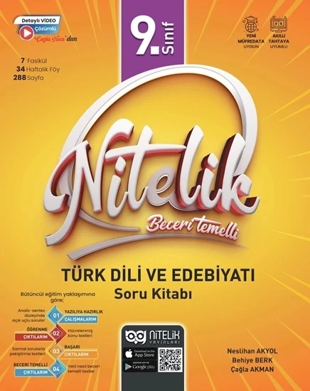 Nitelik Yayınları 9. Sınıf Türk Dili ve Edebiyatı Nitelik Beceri Temelli Soru Kitabı