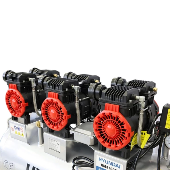 Hyundai HM3100S Sessiz ve Yağsız Hava Kompresörü 6HP 100LT. - 3
