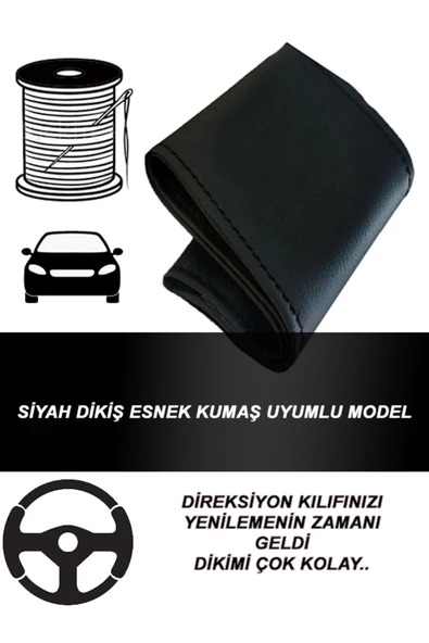 AdanZyeHerşey AdanZyeHerşey Opel Mokka Deri Direksiyon Kılıfı Dikmeli Siyah Dikiş - 5