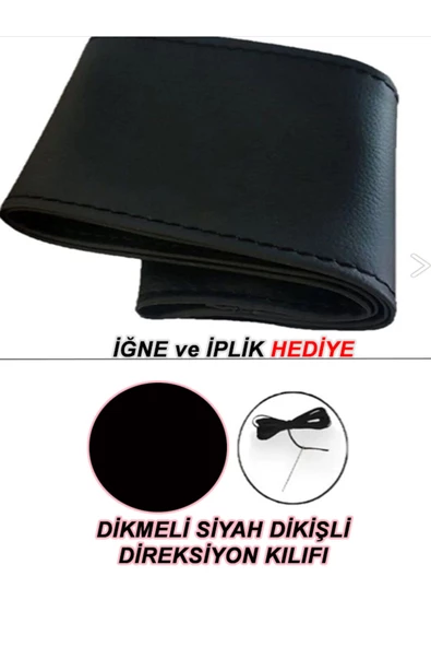 BBALİFE STORE BBALİFE STORE DACİA DOKKER Uyumlu Deri Direksiyon Kılıfı, Dikmeli Siyah Spor Dikiş