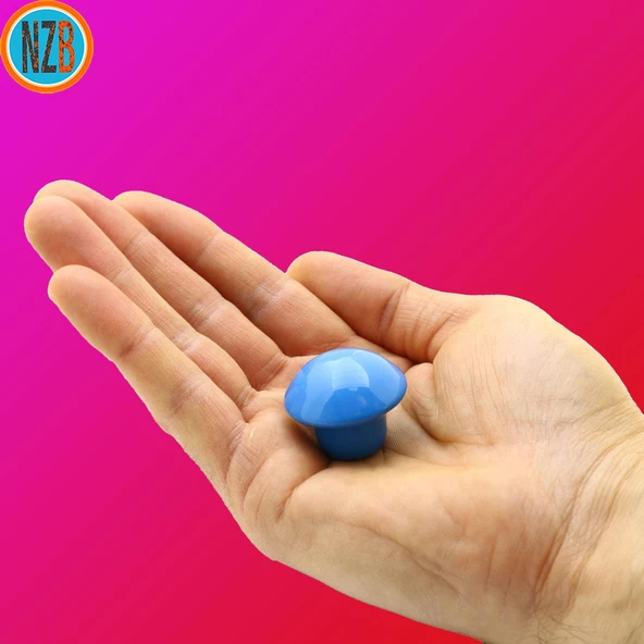 10 Adet Düğme Kulp Mutfak Çekmece Bebek Çocuk Genç Odası Dolap Kapak Kulpu Kulbu Mavi Metal Kulp - Resim 6