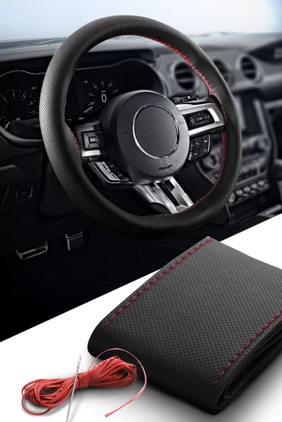 AYAZGURUP AYAZGURUP Citroën Sxsara Dikmeli Direksiyon Kılıfı Noktalı Siyah ( Kırmızı Dikişli )