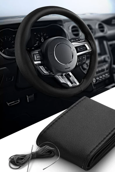 AYAZGURUP AYAZGURUP Ford Galaxy Uyumlu Dikmeli Direksiyon Kılıfı Siyah Düz ( Ultra Lüx ) ürün görseli 1