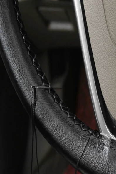 DAT DAT Hyundai 500 Siyah Deri Dikmeli Direksiyon Kılıfı - Resim 2