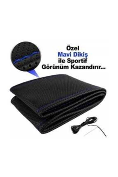 Sports Sports Universal Direksiyon Kılıfı Deri Sarmal Dikmeli Direksiyon A+kalite Noktalı