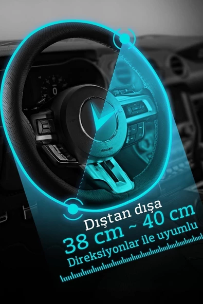 1araba1ev 1araba1ev Hyundai H100 Otomobil Deri Dikmeli Direksiyon Kılıfı Araç Direksiyon Kılıfı - 5