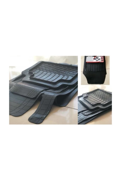 Şentürk Şentürk Peugeot 306 Uyumlu Universal Pufi Pro-Fit Havuzlu 3D Bariyerli Paspas Takımı Şaft üstülü Siyah ürün görseli