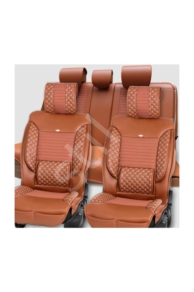 Şentürk Şentürk Honda Jazz Oto Koltuk Kılıfı Seti Yüksek Kalite Deri - Ortopedik (Ön-Arka Komple Takım) Kızıl