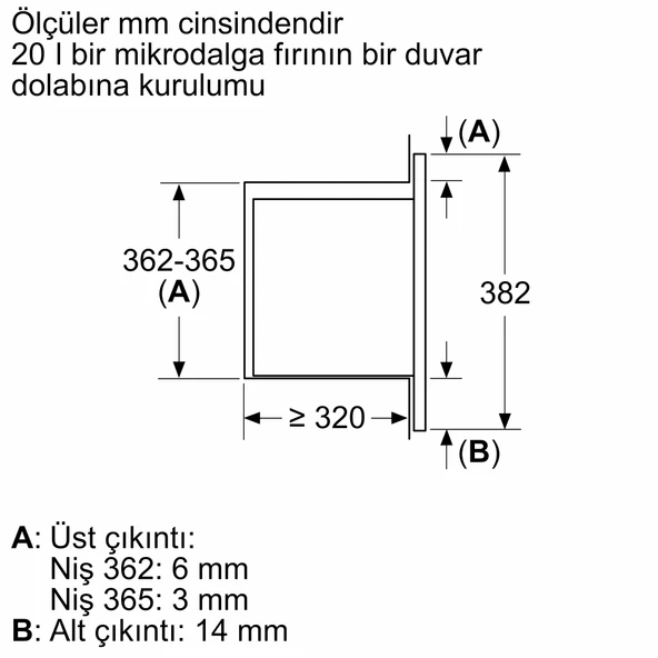 Bosch Serie 2 BFL623MG3 20 lt Ankastre Mikrodalga Fırın - 8