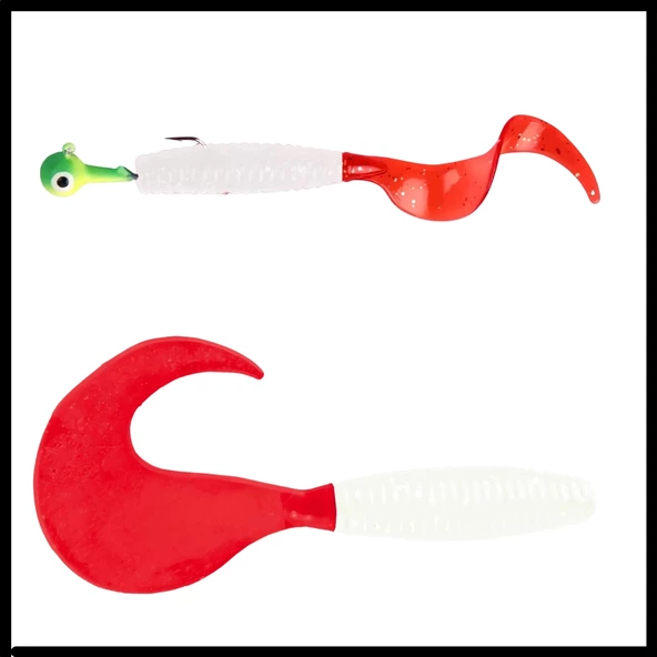 Uyguna-Yakala Yumy 9.5 cm Kırmızı-Beyaz Silikon Kurt ürün görseli