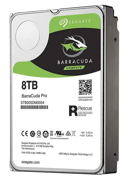 Seagate BarraCuda Pro ST8000DM0004 SATA 3.0 7200 RPM 3.5" 8 TB Harddisk