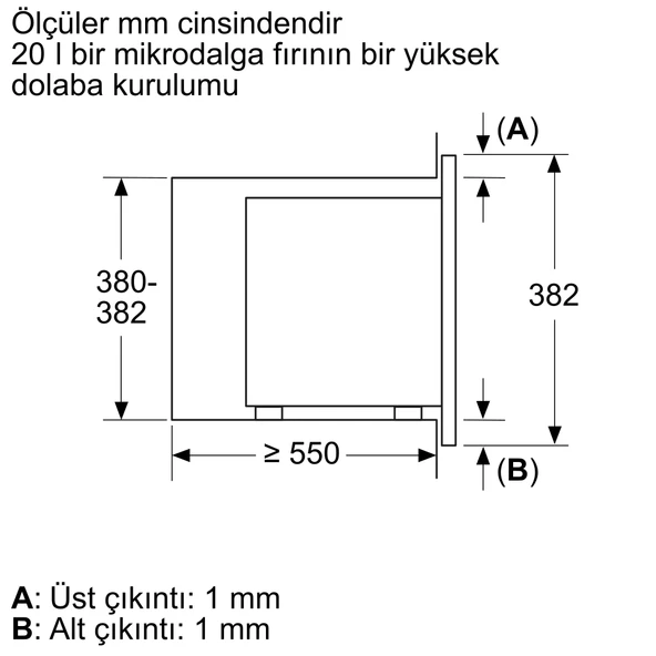 Bosch Serie 2 BFL623MG3 20 lt Ankastre Mikrodalga Fırın - 6