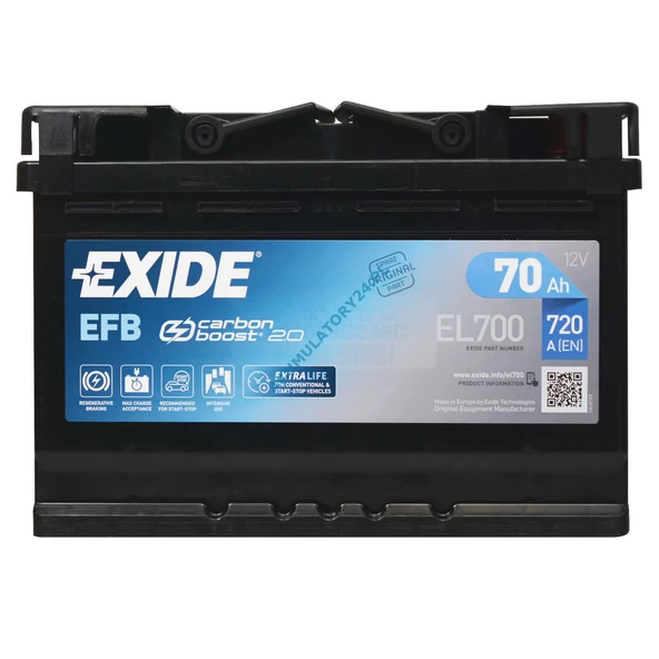 EXIDE 12V 70 AH EFB START&STOP AKÜ