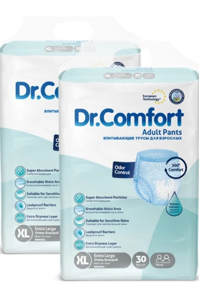 DR.COMFORT DR COMFORT Emici Külot Hasta Bezi 30'lu Xlarge X 2 Paket (60 Adet)