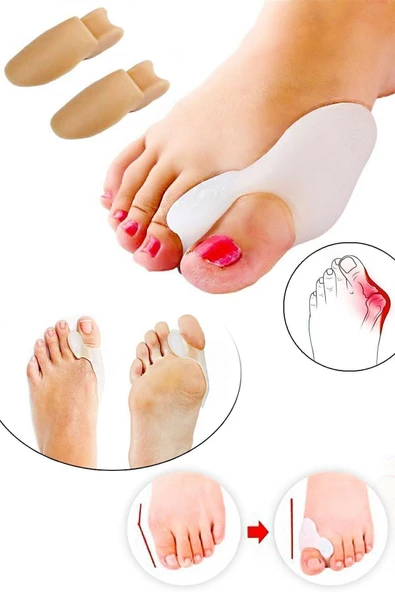 MEFKURE STORE Silikon Makaralı Ayak Baş Parmak Kemik Bunyon Koruyucu Bunion Halluks Valgus Set Başparmak