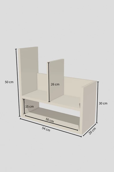 2 Katlı Masaüstü Kitaplık Modern Dekoratif Raf Ünitesi Masaüstü Düzenleyici Safir Meşe - Resim 3