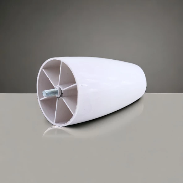 Oval Plastik Ayak 12 cm Mobilya Yükseltici Sehpa Kanepe TV Ünitesi Koltuk Ayağı Baza Ayakları Beyaz - Resim 6