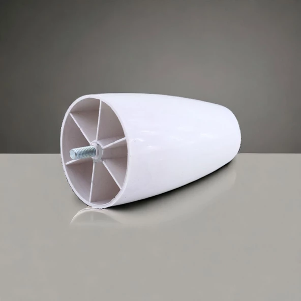 Oval Plastik Ayak 12 cm Mobilya Yükseltici Sehpa Kanepe TV Ünitesi Koltuk Ayağı Baza Ayakları Beyaz - Resim 7