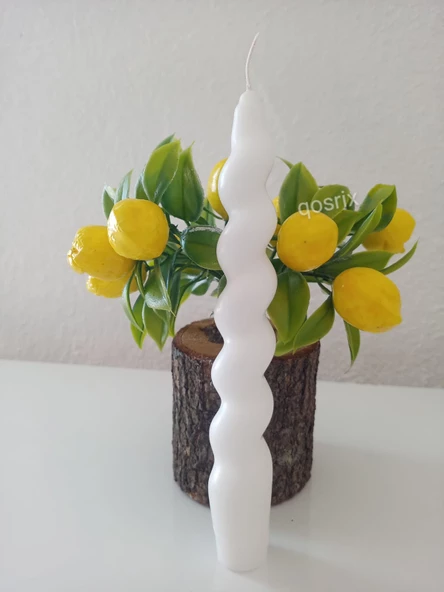 qosrix 4'lü Beyaz Italyan Burgulu Şamdan Soya Mumu Doğal Kokulu Uzun Çubuk Konik Burgu Mum Spiral Dekoratif - Resim 3