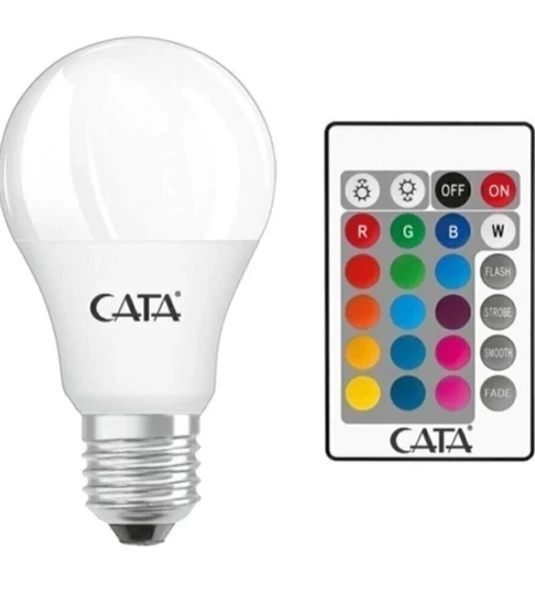 CATA E-27 Duya Takılabilen Uzaktan Kumandalı RGB Led Ampul 9W