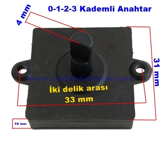 RAKS Çevirmeli Vantilatör ve Soba Anahtarı 0-1-2-3 - 2