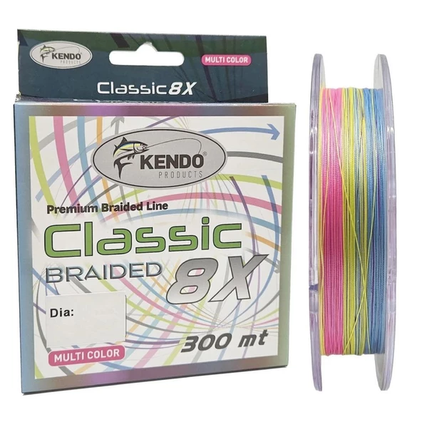 Kendo Classic 300m 8x 8 Kat Örgü İp Olta Misinası Multicolor - 3