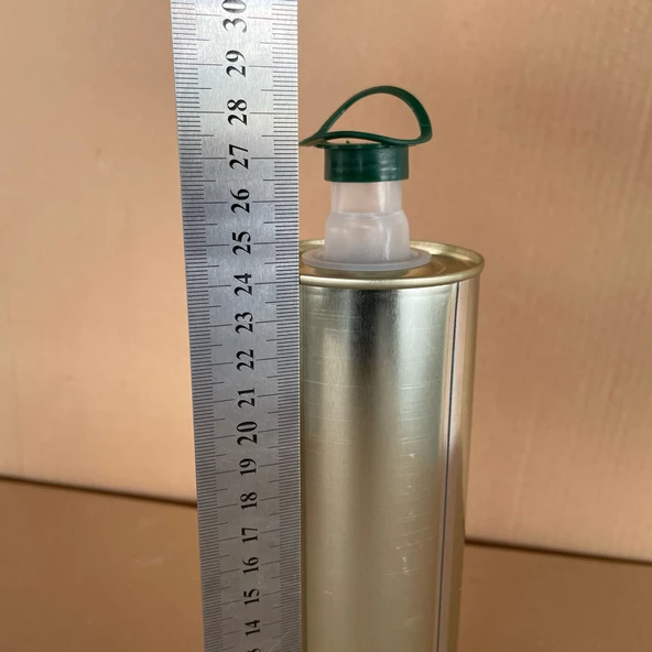 0,75 LT Baskısız Boş Yağ Tenekesi ,  750 Cc Kapaklı Zeytinyağ Tenekesi x 3 Adet - Resim 3