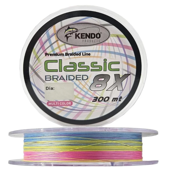 Kendo Classic 300m 8x 8 Kat Örgü İp Olta Misinası Multicolor - 5