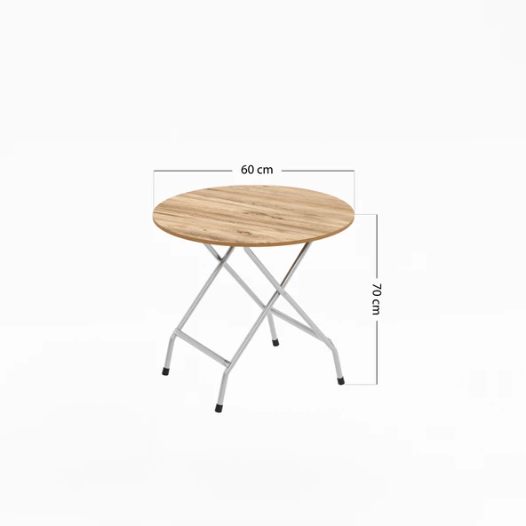Eportatif Mutfak Masa Yemek  Katlanır Bahçe Masası  Yuvarlak Çam 1453 - 5