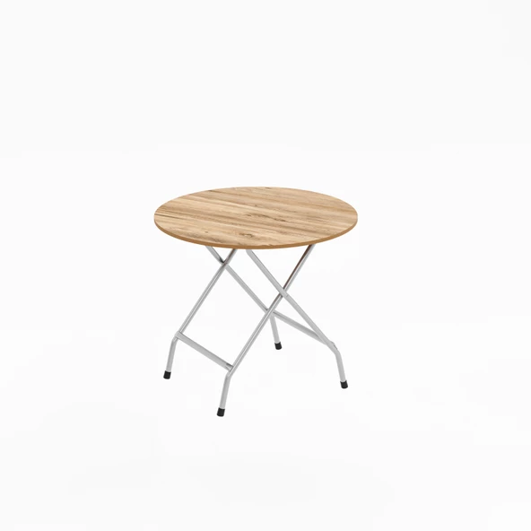 Eportatif Mutfak Masa Yemek  Katlanır Bahçe Masası  Yuvarlak Çam 1453 - 4