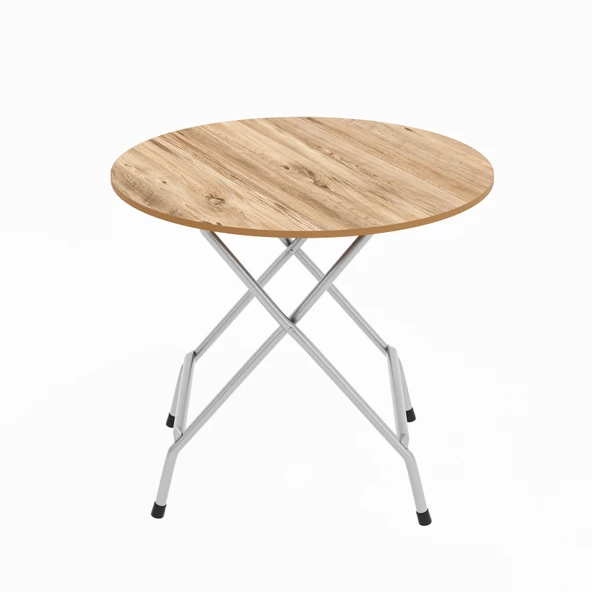 Eportatif Mutfak Masa Yemek  Katlanır Bahçe Masası  Yuvarlak Çam 1453 - 3