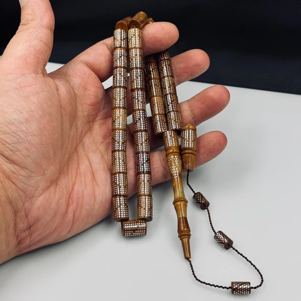 Özel El Yapımı Koleksiyonluk Gümüş İşlemeli Kuka Tesbih Hcz-Model KUKAGG ürün görseli 1