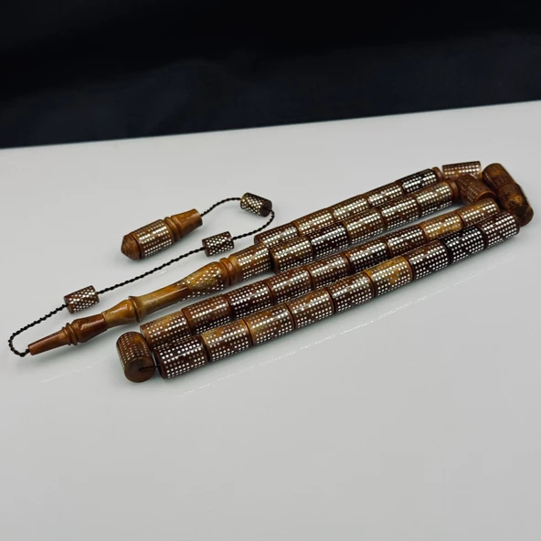 Özel El Yapımı Koleksiyonluk Gümüş İşlemeli Kuka Tesbih Hcz-Model KUKAGG - Resim 4