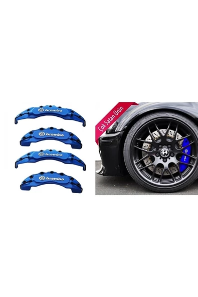 Tiger Marketing Mitsubishi Carisma Uyumlu Brembo Fren Disk Kaliper Kapağı Mavi 4'lü Yağ Hortumlu - 2
