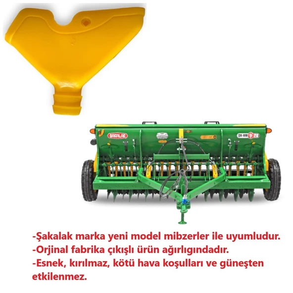 Şakalak Yeni Model Hububat Mibzer Gübre ve Tohum Kafa-6 Adet - 2