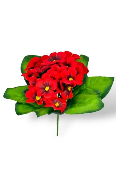 Nettenevime Yapay Çiçek Kadife Menekşe Gerçekçi Doku KIRMIZI - Resim 6