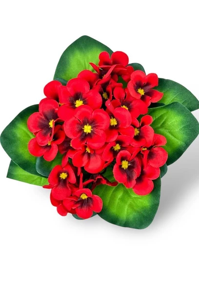 Nettenevime Yapay Çiçek Kadife Menekşe Gerçekçi Doku KIRMIZI ürün görseli 1