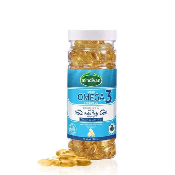 Mindivan Omega 3 Krill Oil Ko-enzim Q10 Softgel 1330 Mg 90 Kapsül