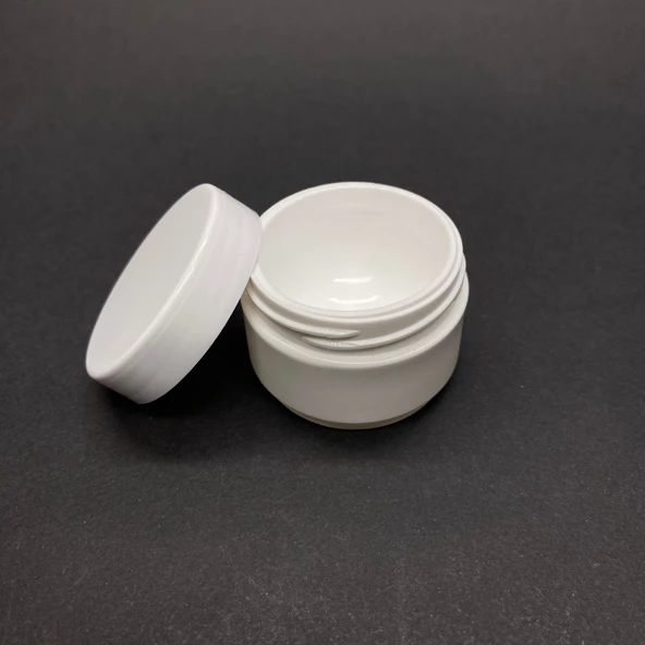 10 Ml Beyaz Plastik Kavanoz , 10 Cc Kapaklı Krem Kavanozu x  6 Adet - 2