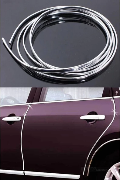 KARA AUTO Fiat Linea 15 Metre U Tipi Krom Nikelaj Elkamet Şerit Çıta ürün görseli 1