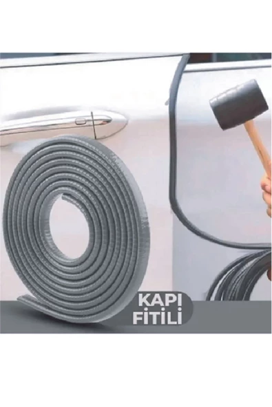 autovision Oto Araç Kapı Koruma Fitili 5 Metre Gri Çarpma Çizilme Önleyici Fitil ürün görseli 1