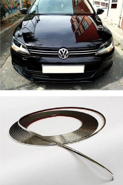 Tiger Marketing Yapışkanlı Nikelaj Şerit Bant Çıta 5mm 5 Metre Paslanmaz Kir tutmaz Krom Çıta - 3