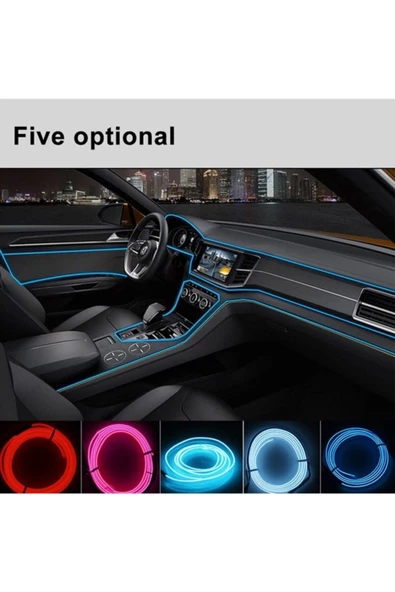 Universal Araba Araç Içi Torpido Ledi Ip Neon Ip Led El Wire 2 Metre Kırmızı - 3