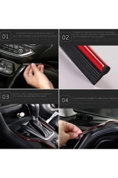 APEXİ 5 Metre Kırmızı Araç Içi Şerit Göğüs Fitili Torpido Fitili - Resim 6