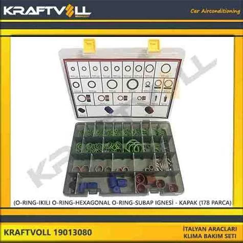 ITALYAN ARAÇLARI KLIMA BAKIM SETI - O-RING-IKILI O-RING-HEXAGONAL O-RING-SUBAP IGNESI - KAPAK 178 PARCA - KRAFTVOLL 19013080