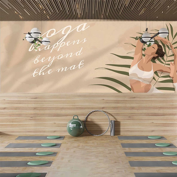Fitness-Yoga Salonu Duvar Kağıdı Baskı ürün görseli