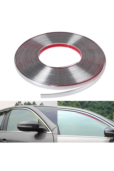 SAHLAN Araç Içi Dışı 3d Krom Dekoratif Nikelaj Şerit Çıta 9mm X 2 metre - 3